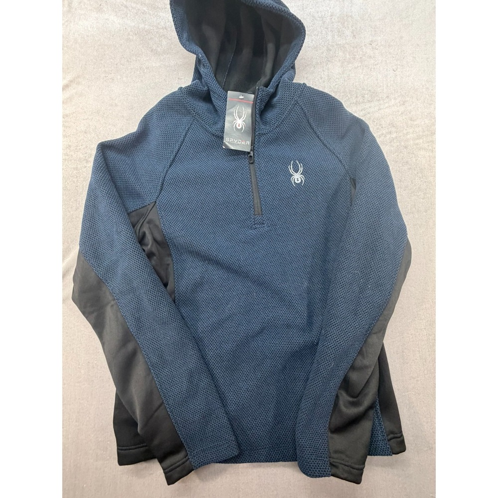 NWT Spyder Frontier Blue Quarter Zip Pullover Men Size Medium